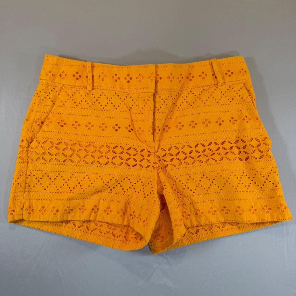 Ann Taylor LOFT‎ The Riviera Short Orange Eyelet Lace Shorts Womens Size 6